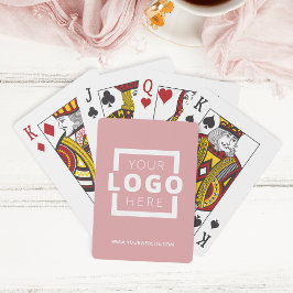 Jeu De Cartes Logo d'entreprise personnalisé rose de marque prom