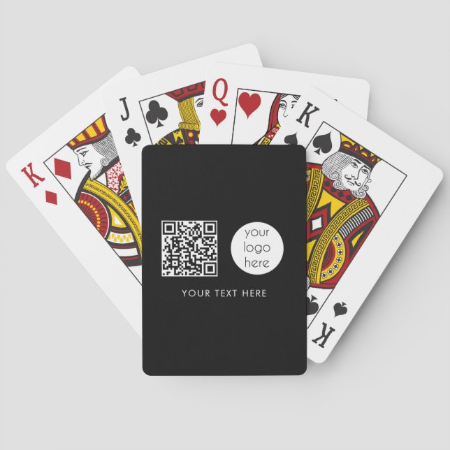 Jeu De Cartes Logo professionnel QR Code et texte (dos)