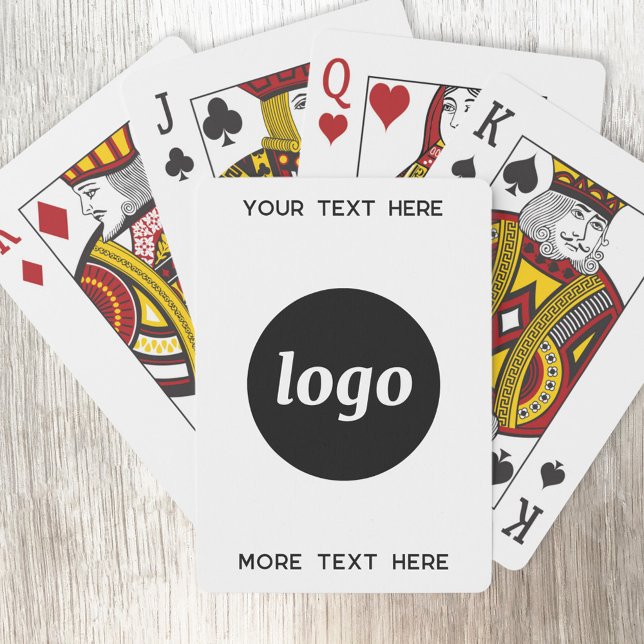 Jeu De Cartes Logo Simple Avec Texte Professionnel Promotionnel (Logo with custom text business promotional playing cards)