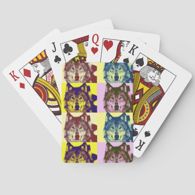Jeu De Cartes Loup d'art pop (dos)