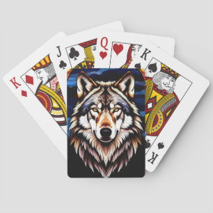 Jeu De Cartes Loup majestueux aux détails colorés