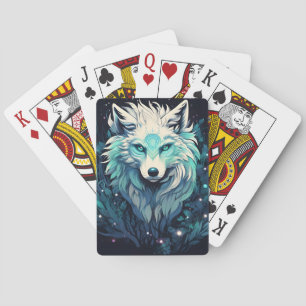 Jeu De Cartes Loup sauvage céleste lunaire