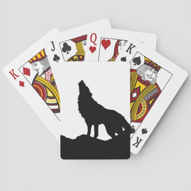 Jeu De Cartes Loup solitaire debout sur une colline (dos)