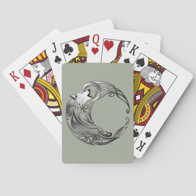 Jeu De Cartes Loup tribal - ombragé (dos)