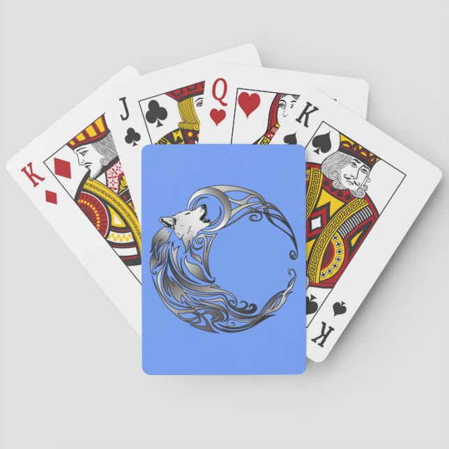 Jeu De Cartes Loup tribal - Ombragé (dos)