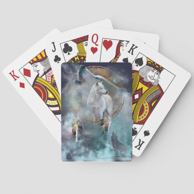 Jeu De Cartes Loups et chasseur de rêves (dos)