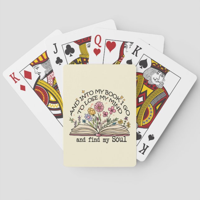 Jeu De Cartes Louveur de livres floraux (dos)