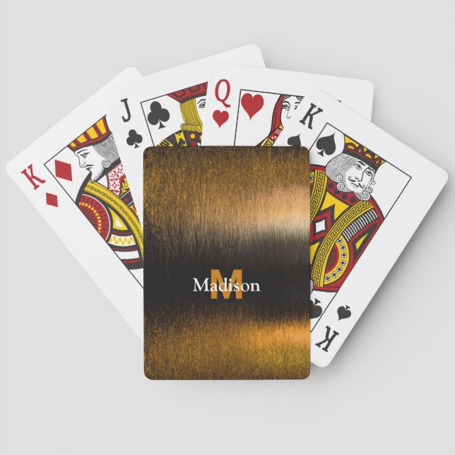Jeu De Cartes Lumières Abstraites mer brillant bronzé Monogramme (dos)
