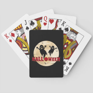 Jeu De Cartes Lune d'Halloween Silhouette Fantômes Chauves-souri