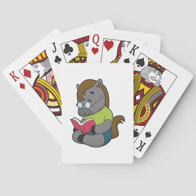 Jeu De Cartes Lunettes de livre Nerd de cheval (dos)