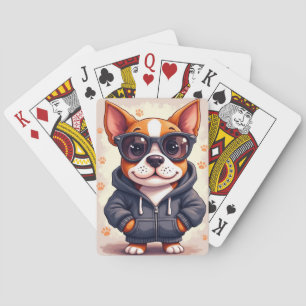 Jeu De Cartes Lunettes de soleil drôles d'American Staffordshire