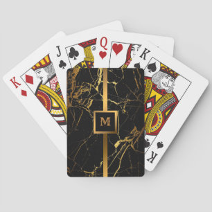Jeu De Cartes Luxe Elégant Marbre Noir Or Moderne