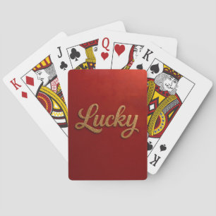 Jeu de cartes Luxe Lucky Script Rouge et Or
