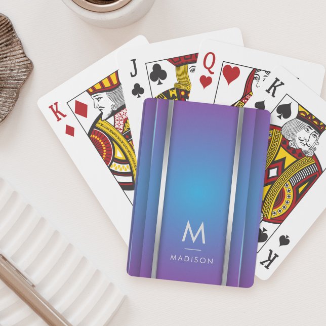 Jeu De Cartes Luxe Moderne Minimal Abstrait Violet Bleu (Créateur téléchargé)