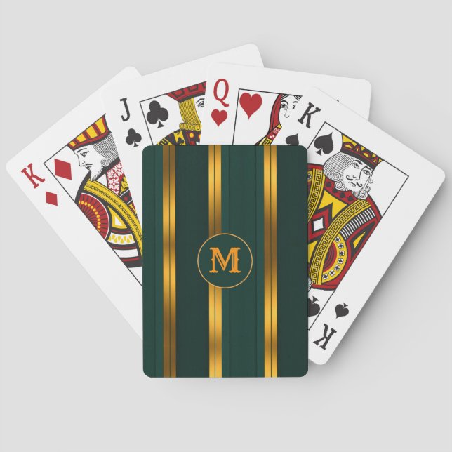 Jeu De Cartes Luxe Popular Green Gold Linen Texture Collection (dos)