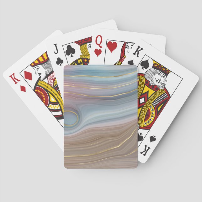 Jeu De Cartes Luxe Strata | Assiette rose Taupe bleu ardoise (dos)