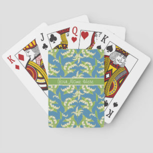 Jeu De Cartes Lys de la Vallée sur le Motif bleu