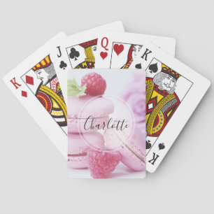 Jeu De Cartes Macarons framboises roses Pâtisserie française Pho