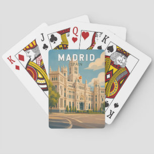 Jeu De Cartes Madrid Espagne Illustration Voyage Art Rétro