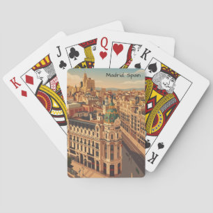 Jeu De Cartes Madrid Espagne Silhouette de la ville Architecture