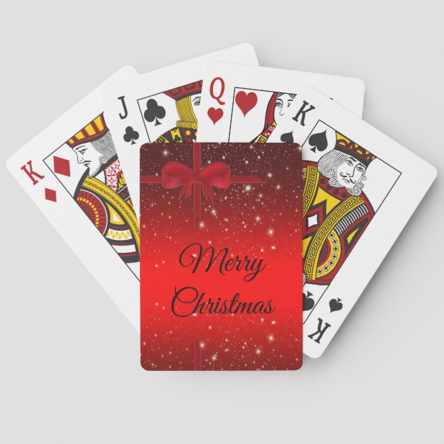 Jeu De Cartes Magnifique Bow rouge Noël (dos)