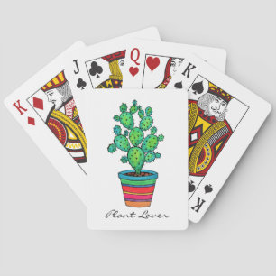 Jeu De Cartes Magnifique Cactus Aquarelle Dans Un Beau Pot