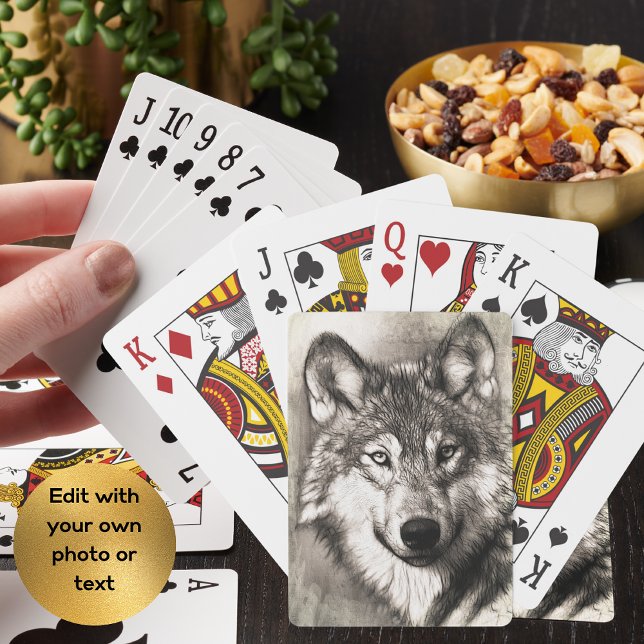 Jeu De Cartes Magnifique loup visage photo accessoires d'impress (Créateur téléchargé)