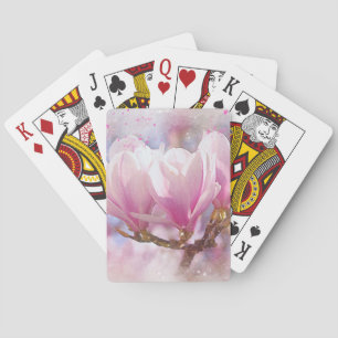 Jeu De Cartes Magnolia rose-pourpre en floraison - Fleur de prin
