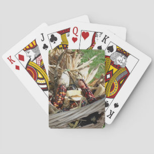 Jeu De Cartes Maïs indien en osier Panier Automne