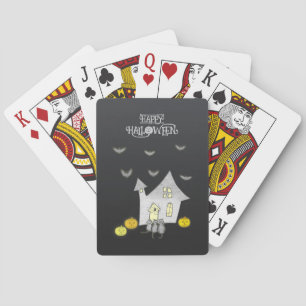 Jeu De Cartes Maison d'Halloween, Chats noirs, Chats, Chauves-so