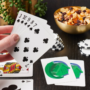 Jeu De Cartes Maison Éco Verte avec Flèches Circulaires
