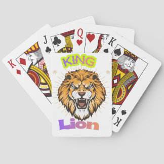 Jeu De Cartes Majestic King Lion Crowned Portrait Design