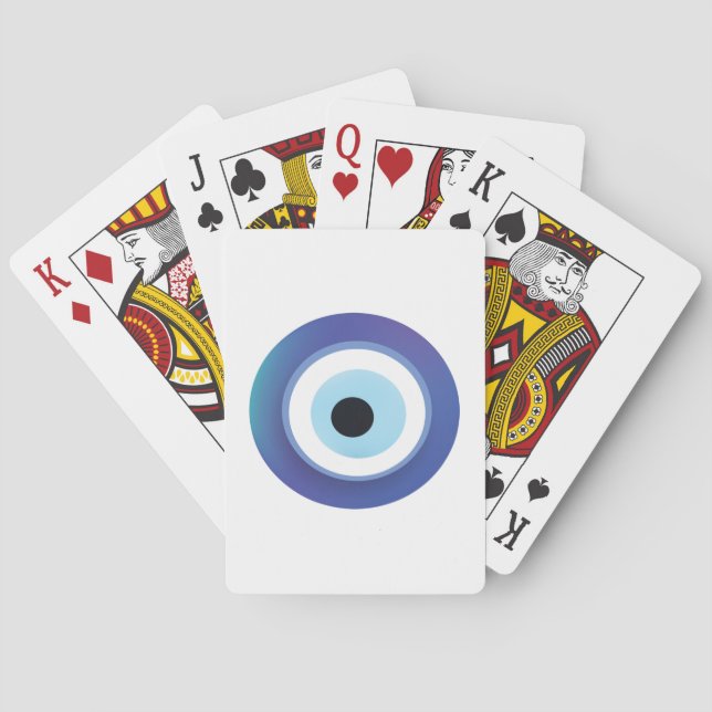 Jeu De Cartes Mal Oeil Artiste Bleu Grec (dos)