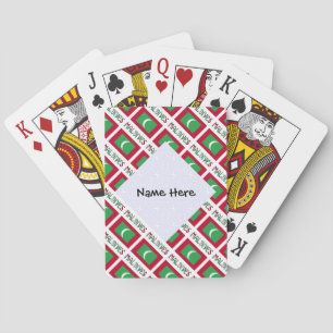 Jeu De Cartes Maldives et Drapeau Maldivien Personnalisé en Carr