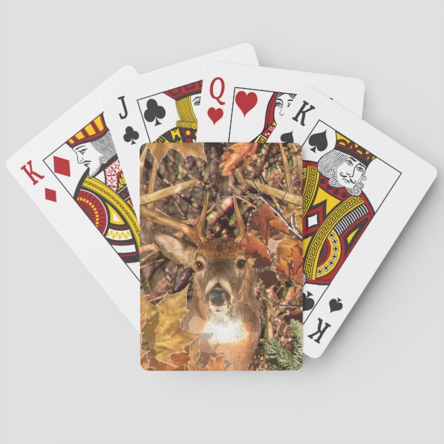 Jeu De Cartes Mâle dans des cerfs communs de queue blanche de (dos)