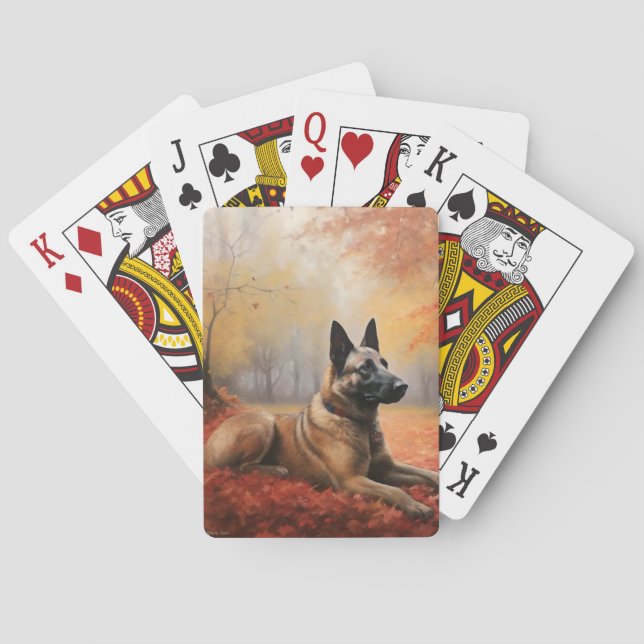 Jeu De Cartes Malinoi belge en automne Leaves Fall Inspire (dos)