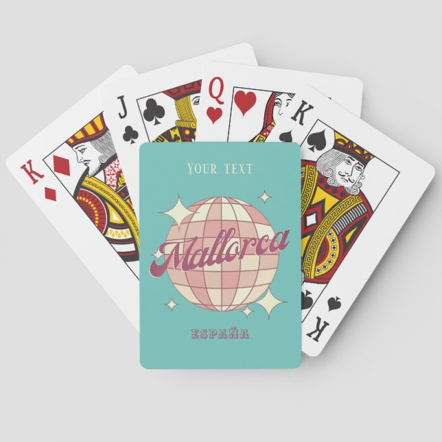 Jeu De Cartes Mallorca Espagne rose bleu vacances d'été (dos)