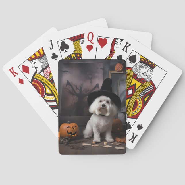 Jeu De Cartes Maltais Citrouille Halloween effroi (dos)