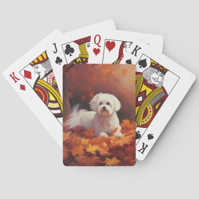 Jeu De Cartes Maltais en automne Feuilles automne Inspiration (dos)