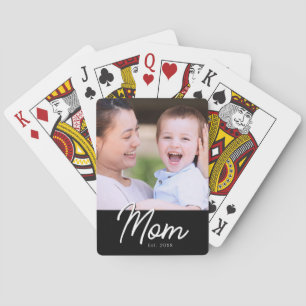 Jeu De Cartes Maman a établi une photo en noir, écriture minimal