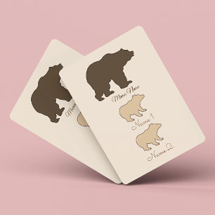 Jeu De Cartes Maman Ourse Personnalisée Avec 2 Noms D'Enfants Ca