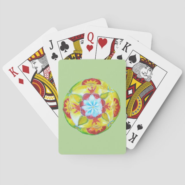Jeu De Cartes Mandala Jaune Bicycle® Poker Jouer Cartes (dos)