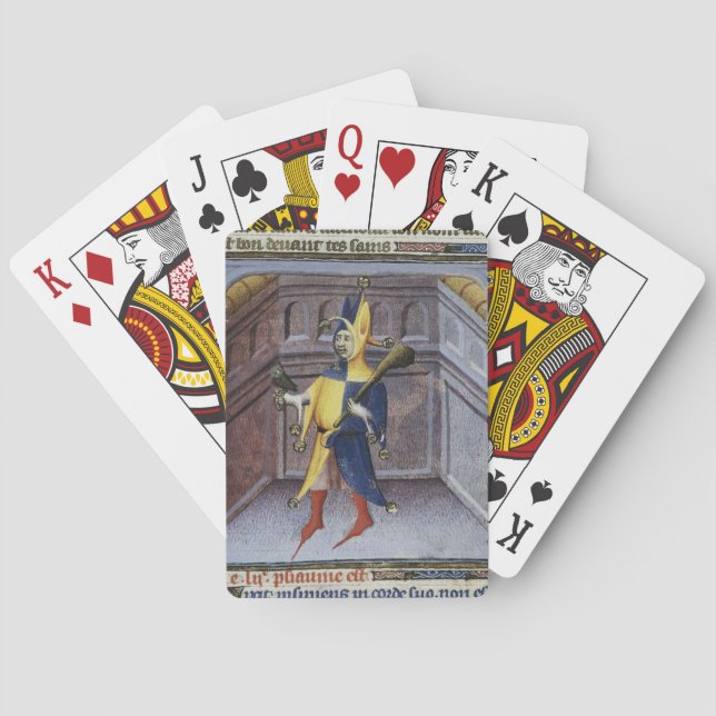 JEU DE CARTES MANUSCRIT MÉDIÉVAL DE LA MAIN DE JESTER (dos)