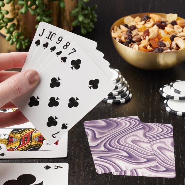 Jeu De Cartes Marbre Abstrait violet liquide moderne (In Situ)