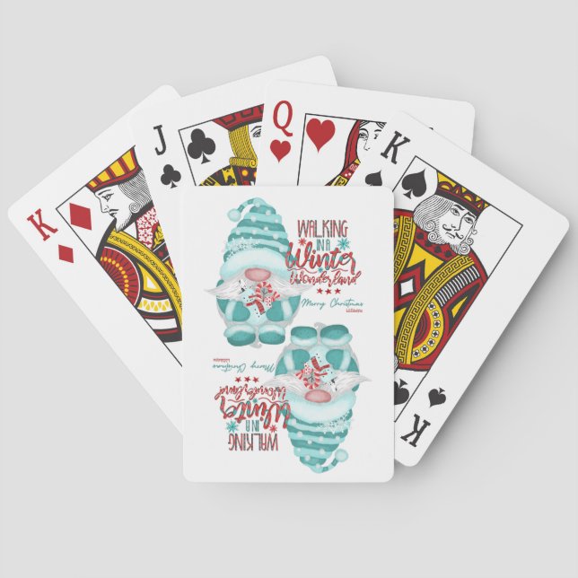 Jeu De Cartes MARCHER DANS UN HIVER WONDERLAND gnome noël (dos)