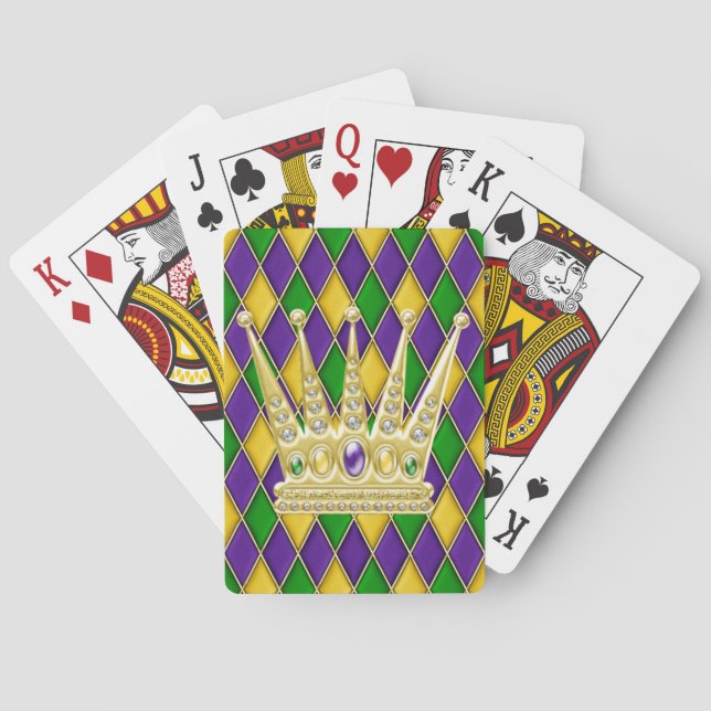 Jeu De Cartes Mardi Gras Arlequin Couronne diamant (dos)