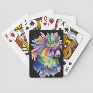 JEU DE CARTES MARDI GRAS OISEAU DE COULEUR PASTEL