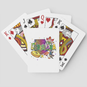 Jeu De Cartes Mardi Gras Purple et Gold Lousiana Festival