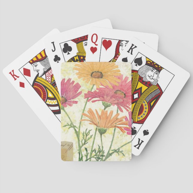 Jeu De Cartes Marguerites décoratives (dos)