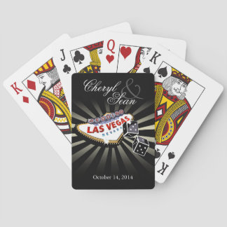 Jeu De Cartes Mariage à Las Vegas noir & argent signe Las Vegas